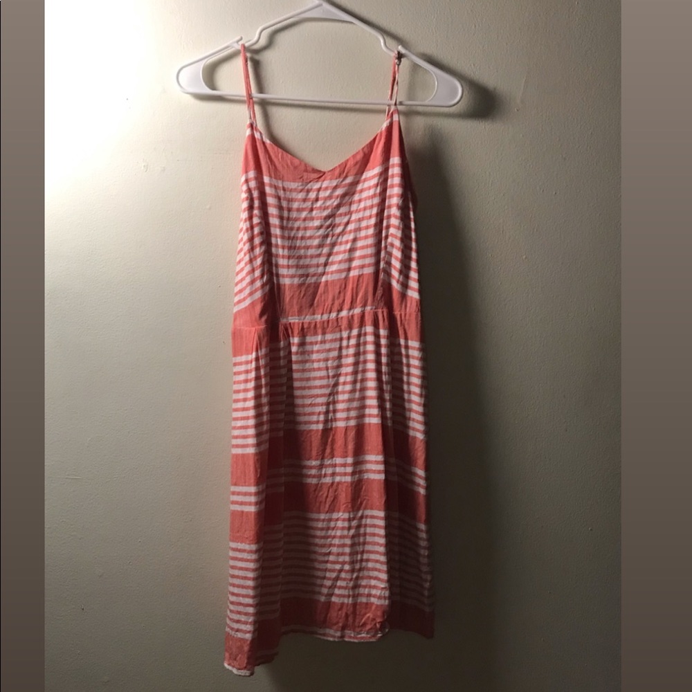 PEACH SPAGHETTI STRAP DRESS FIT & FLARE